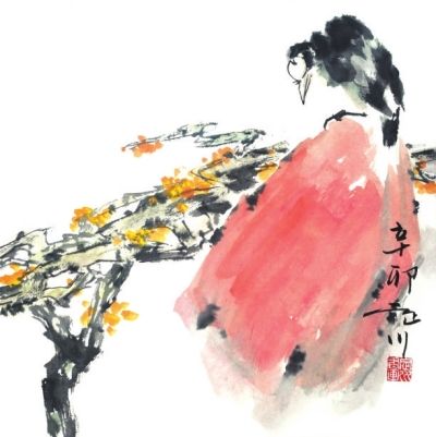 读吴定川花鸟画随感:望秋云神飞扬